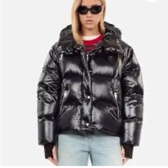 $715 The Kooples Detachable-Sleeve Hooded Padded Shell-Down Jacket Puffer NWT Sm - Picture 5 of 13